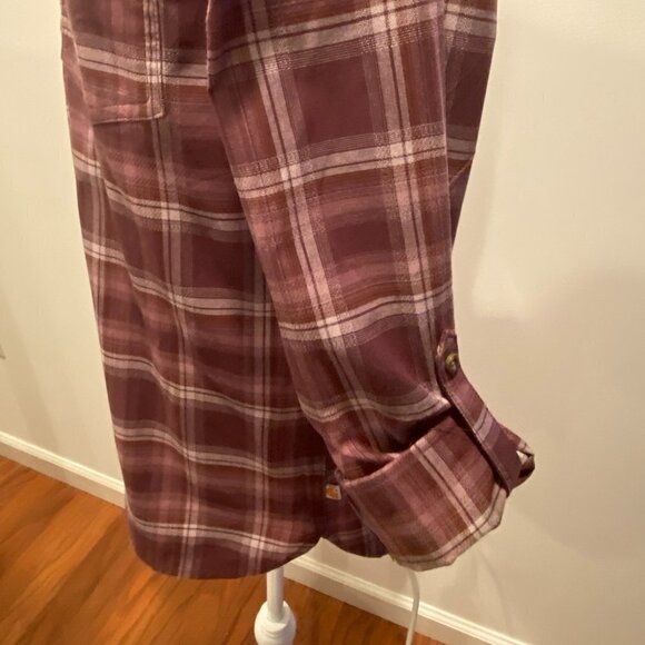 NWT Carhartt Women's Button Down Plaid  Work Shirt Size M (8/10) - Picture 3 of 9